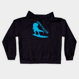 Surfing Evolution - Dinosaurs Born To Surf Kids Hoodie